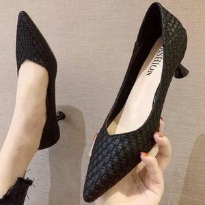 New autumn pointed toe pumps stiletto medium heel